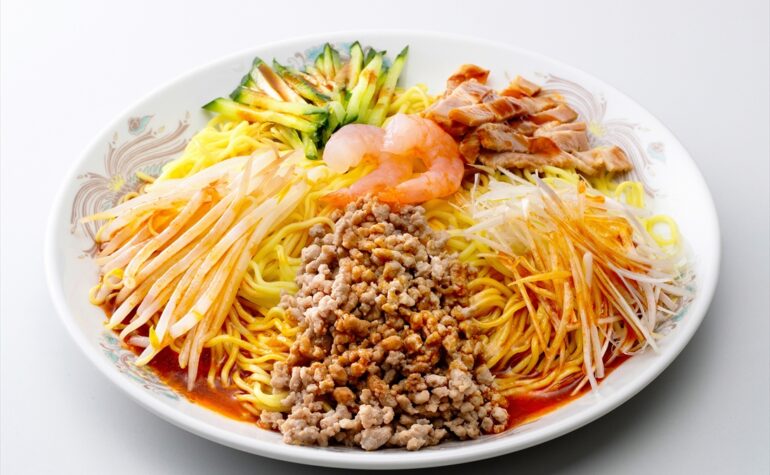 金の冷麺・赤の冷麺詰合せ4食入りのパッケージ